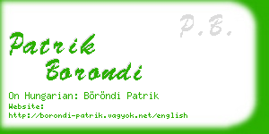 patrik borondi business card