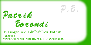 patrik borondi business card